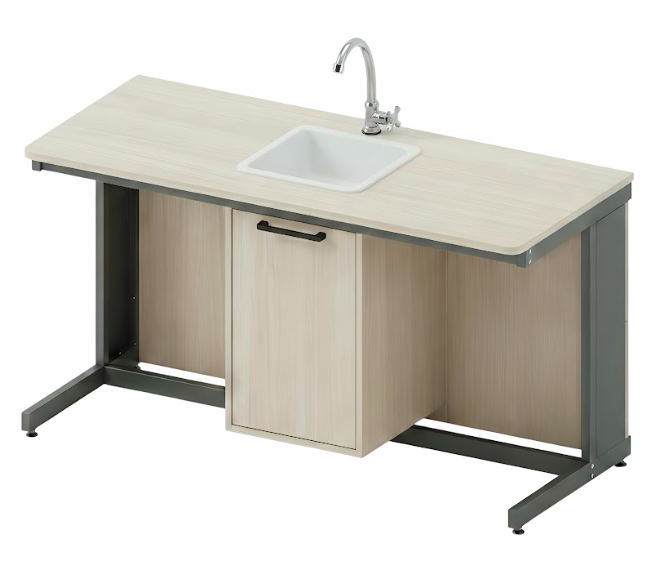 Стіл учнівський лабораторний з мийкою та краном, 1200х600х760 мм, ЕТЕРНО ТРЕЙД (100407)